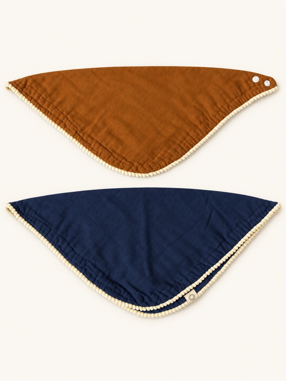 Reversible Kids Bandana Bibs - Brown & Navy
